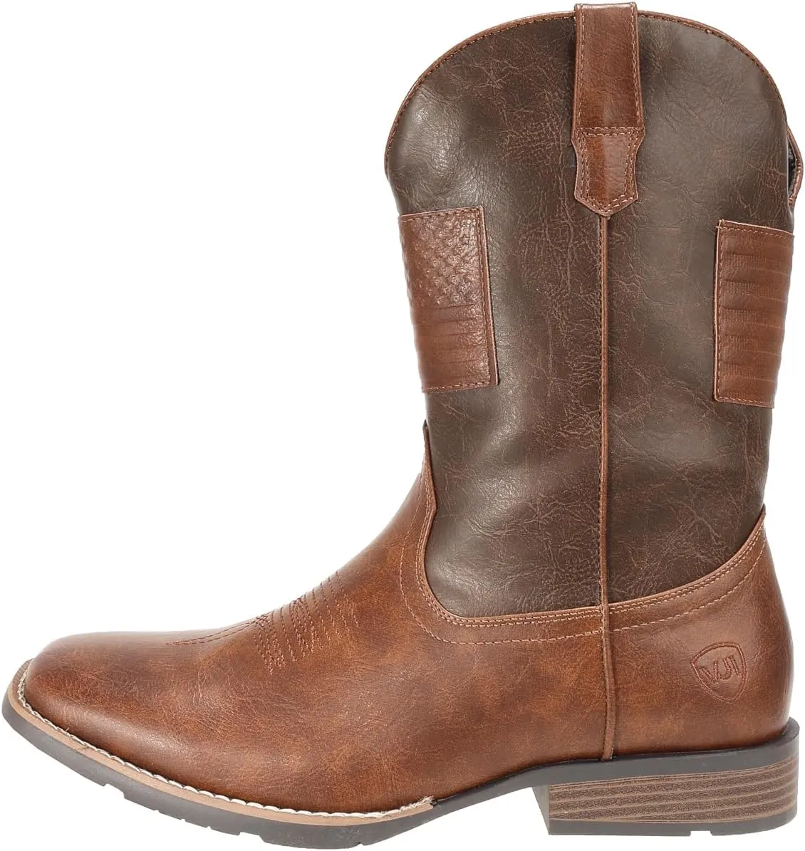 IUV Cowboy Boots For Men Wide Western Boot Traditional American Flag Retro Square Toe Country Work Boots