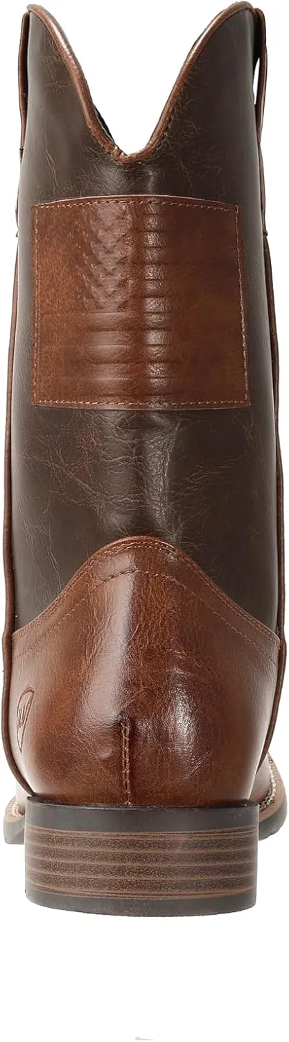 IUV Cowboy Boots For Men Wide Western Boot Traditional American Flag Retro Square Toe Country Work Boots
