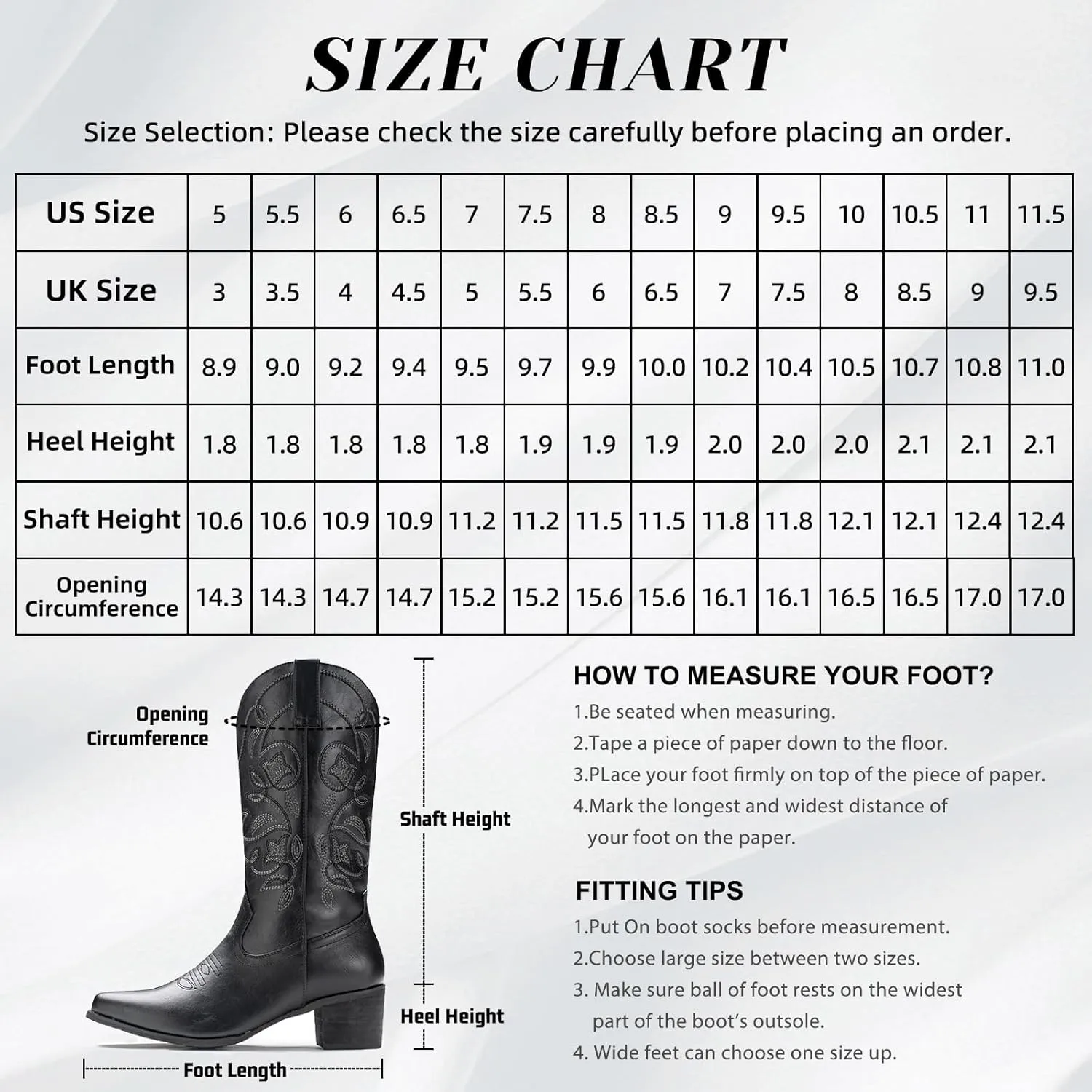 IUV Cowboy Boots For Women Pointy Toe Women's Western Boots Cowgirl Boots Mid Calf Boots