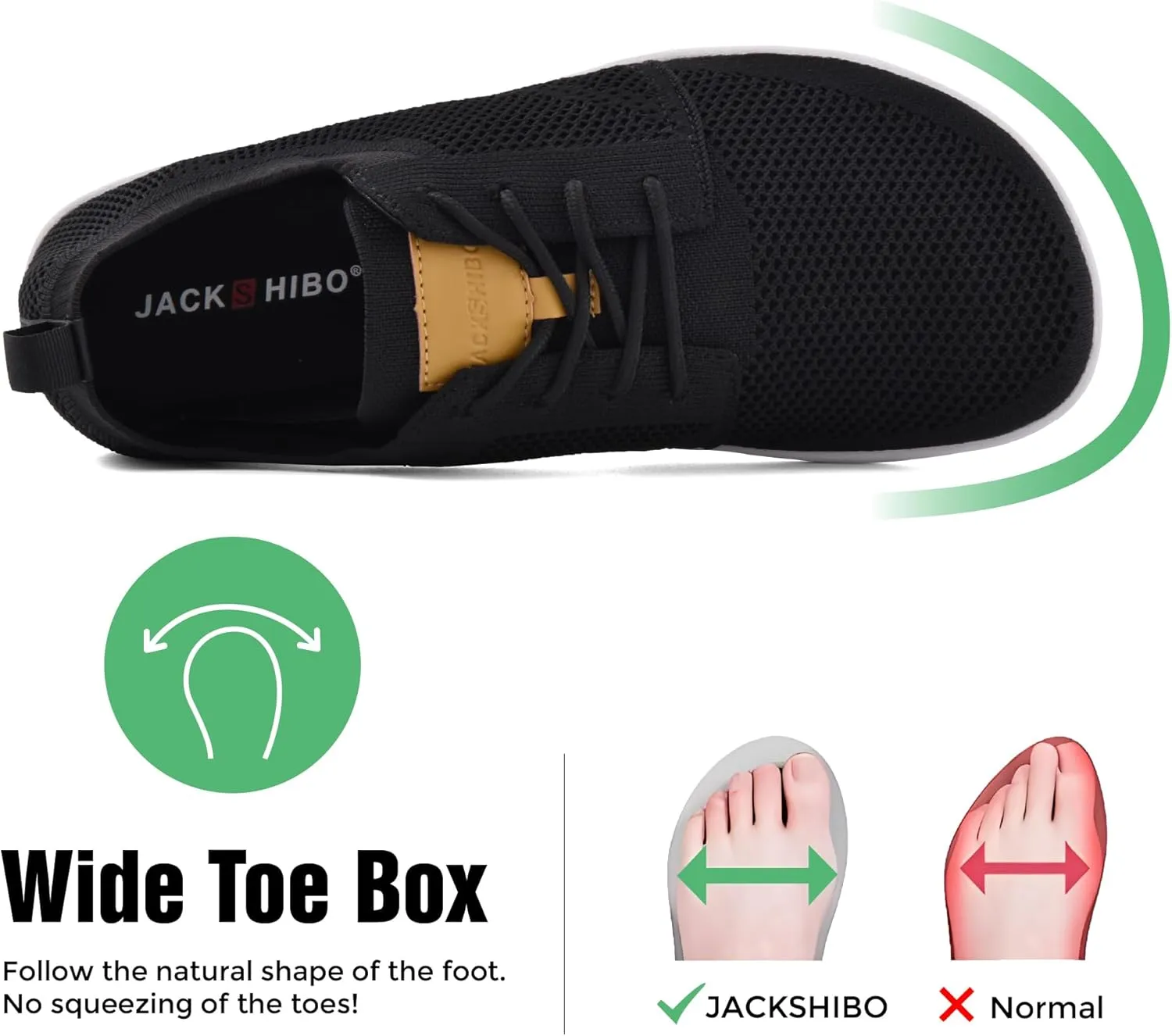 JACKSHIBO Men's Dress Sneakers Fashion Oxfords Business Casual Shoes Wide Toe Box Barefoot Minimalist Walking Sneakers Zero Drop Sole