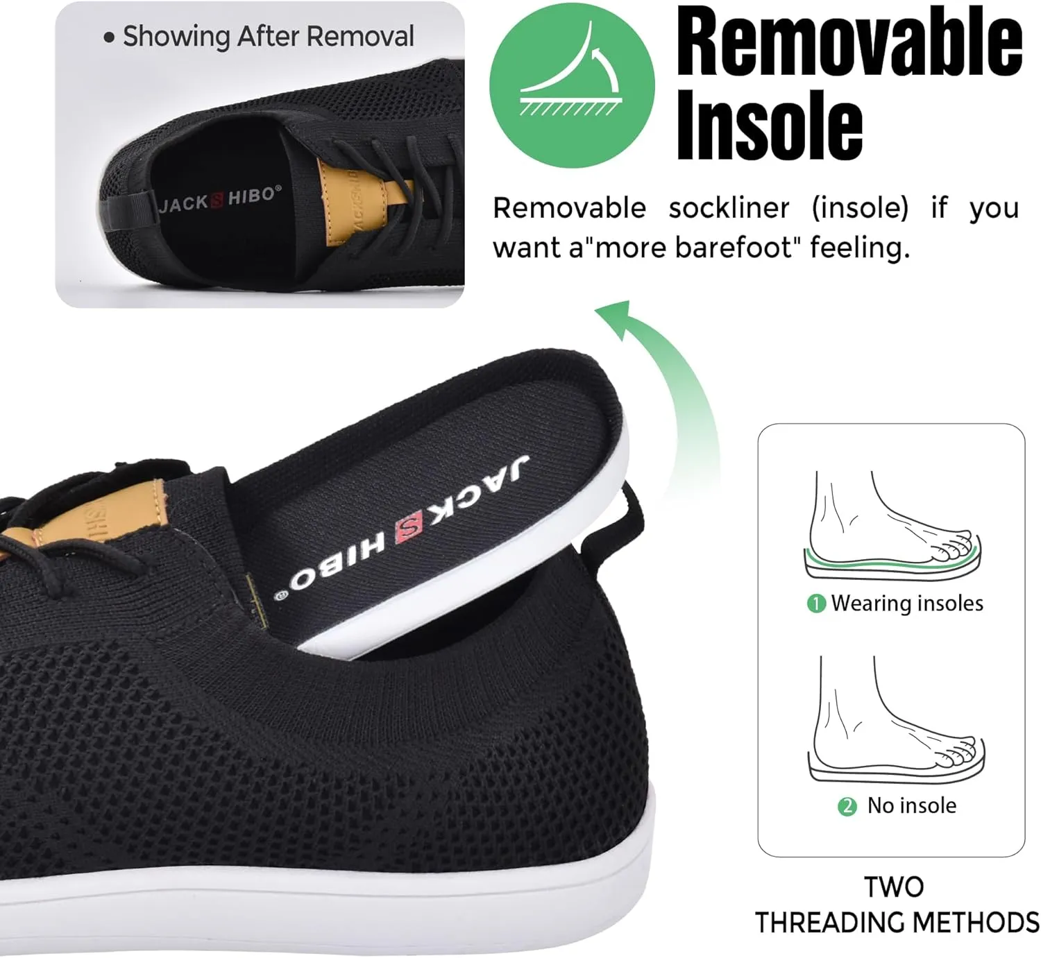JACKSHIBO Men's Dress Sneakers Fashion Oxfords Business Casual Shoes Wide Toe Box Barefoot Minimalist Walking Sneakers Zero Drop Sole