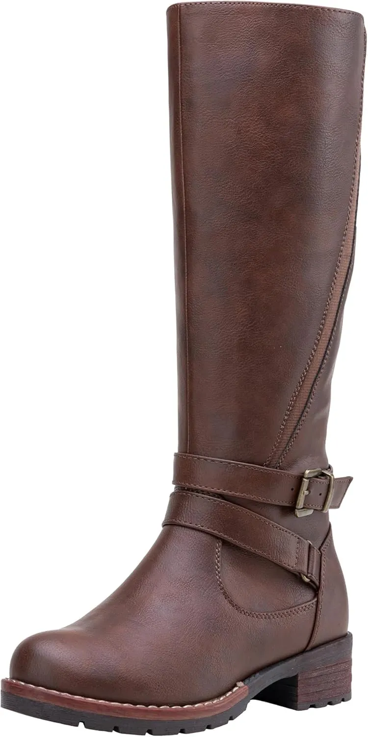 Jeossy Women's 9659 Knee High Boots, Riding Horse Tall Boots with Elastic Band and Side Zipper