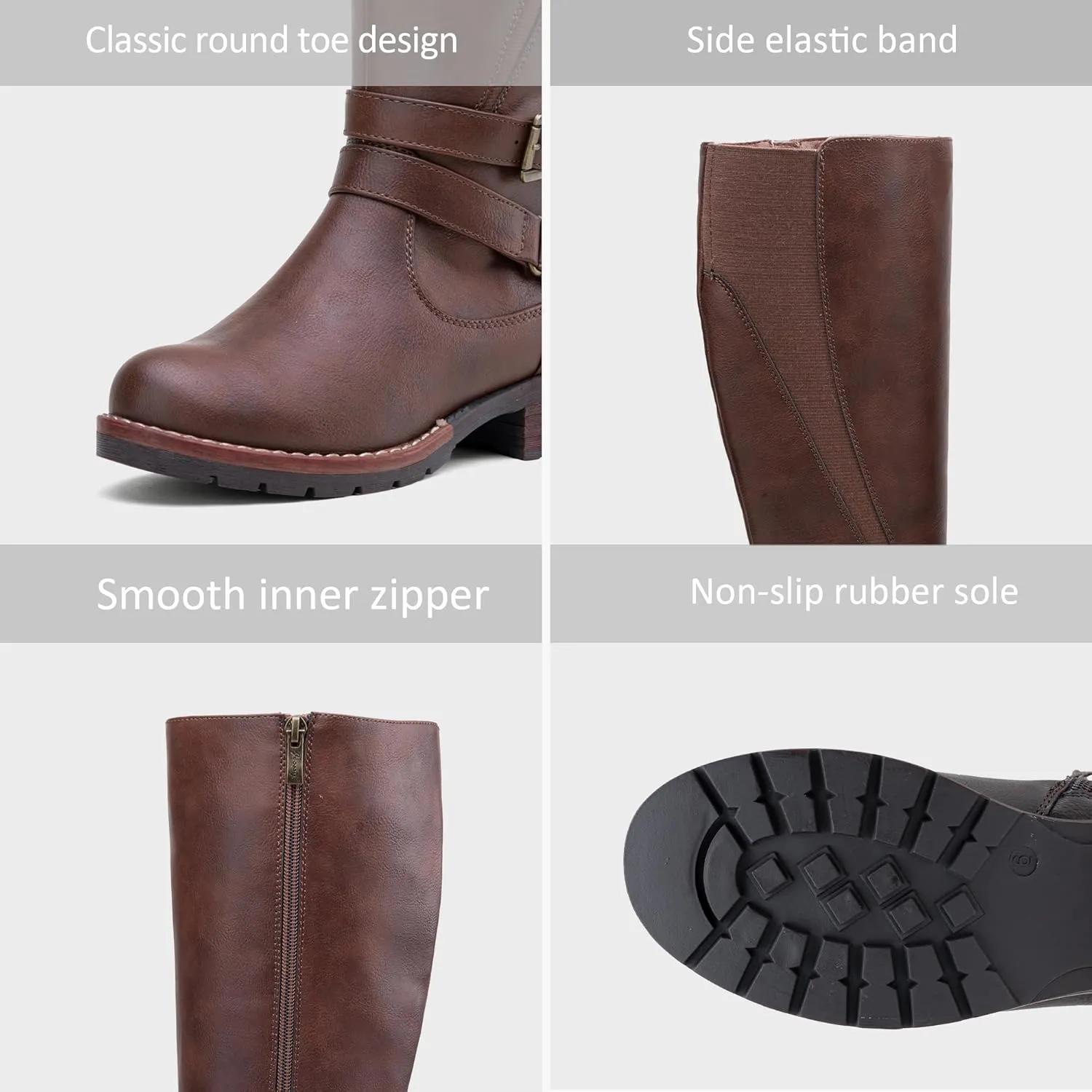 Jeossy Women's 9659 Knee High Boots, Riding Horse Tall Boots with Elastic Band and Side Zipper