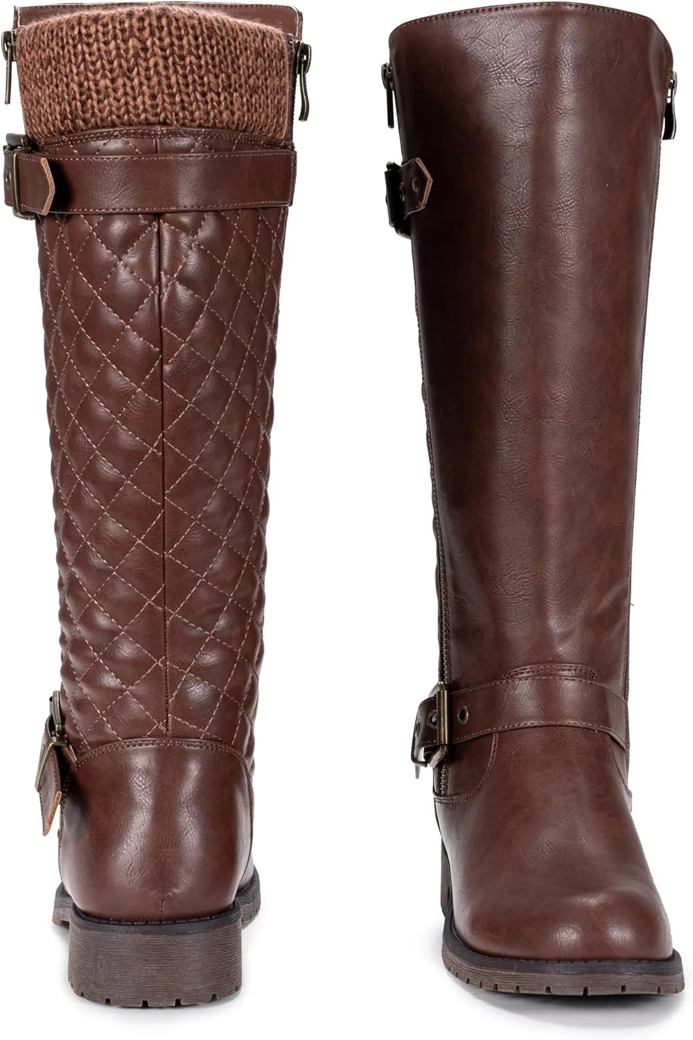 Jeossy Women's Knee High Riding Tall Boots, Comfortable with Metal Buckle and Zipper Boots with Wide Calf