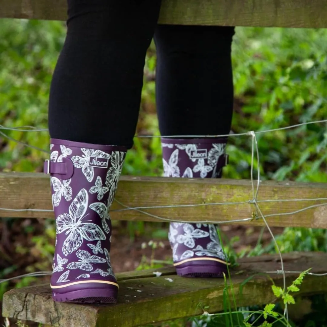 Jileon Mid Calf Rain Boots - Specially Designed For Wide Feet, Ankles or Calves - Half Height Waterproof Durable Wide Calf Rain Boots