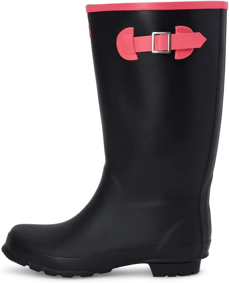 Jileon Wide Fit Womens Rain Boots - Fit up to 18” Calves - Unique Design For Wide Feet, Ankles & Calves