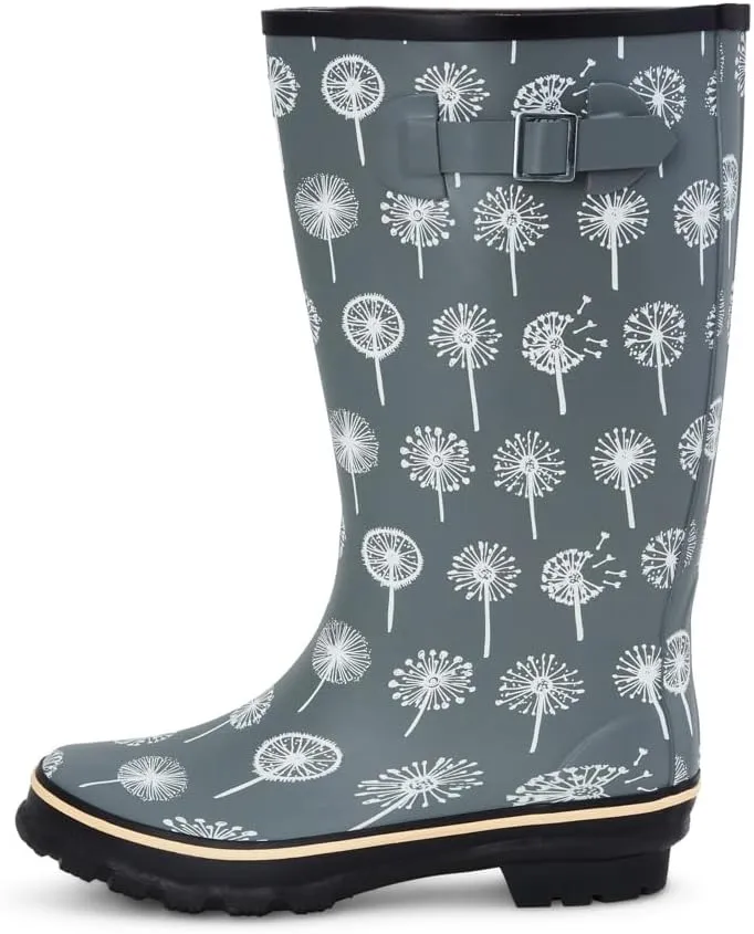 Jileon Wide Fit Womens Rain Boots - Fit up to 18” Calves - Unique Design For Wide Feet, Ankles & Calves