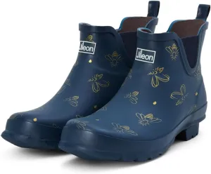 Jileon Womens Ankle Height Waterproof Rubber Rain Boots - Designed For Wide Feet & Wide Calves - Easy to Slip on and Off