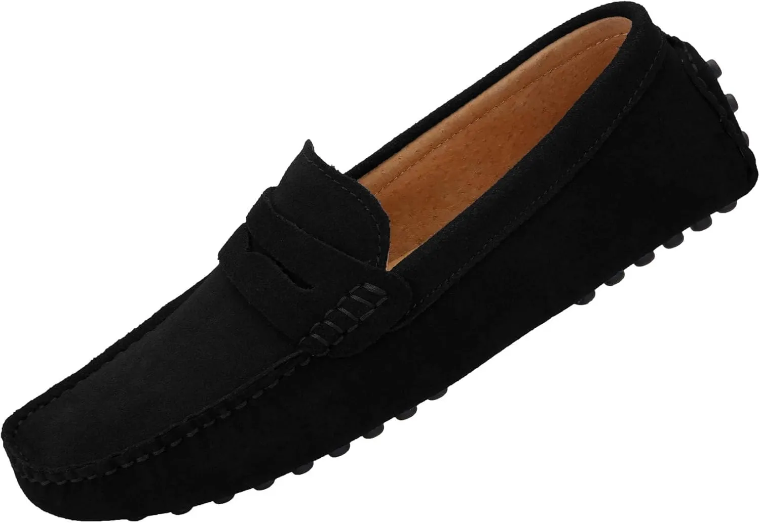 JIONS Mens Driving Penny Loafers Suede Moccasins Slip On Casual Dress Boat Shoes