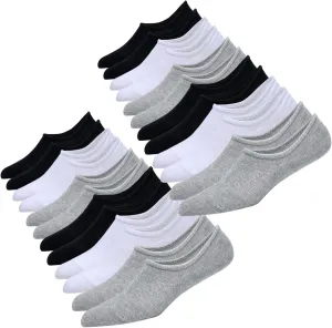 JORMATT Mens No Show Socks Cotton Low Cut Short Casual Socks Men With Non-Slip Grips, 12 Pairs/8 Pairs/6 Pairs