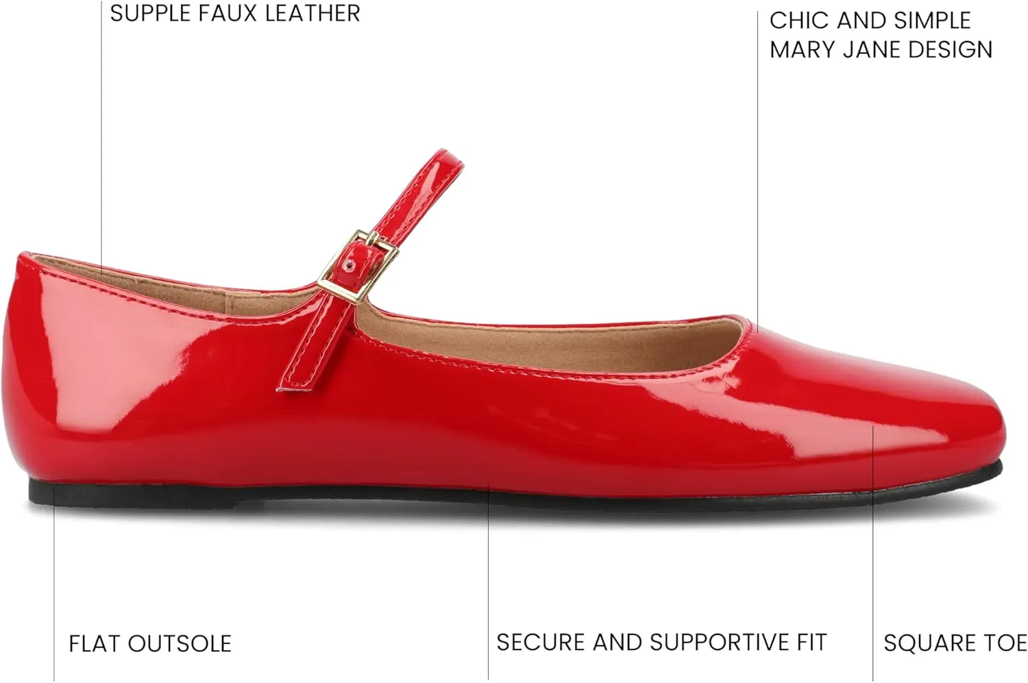 Journee Collection Women's Carrie Mary Jane Flat
