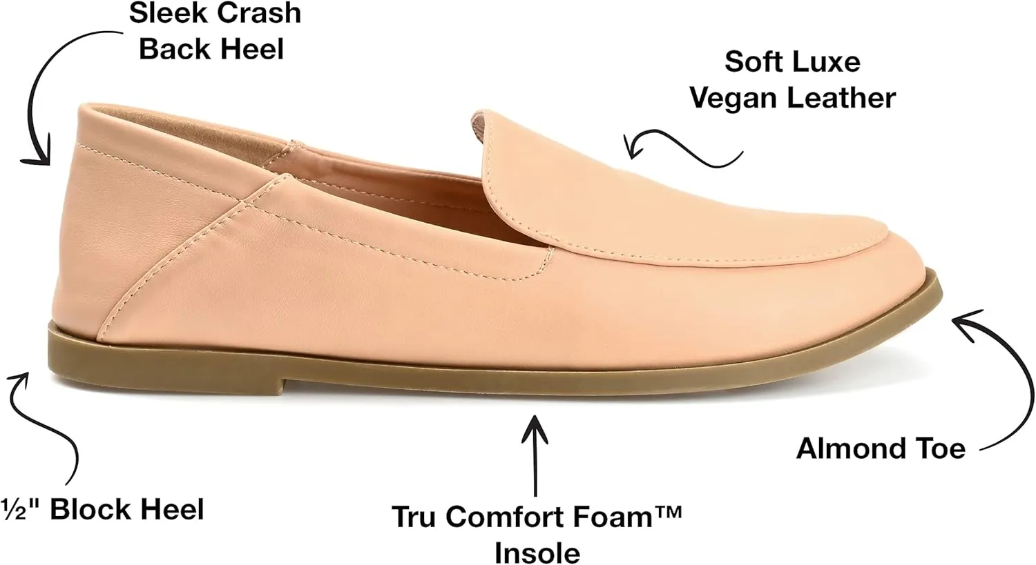 Journee Collection Womens Corinne Faux Leather Slip On Loafers