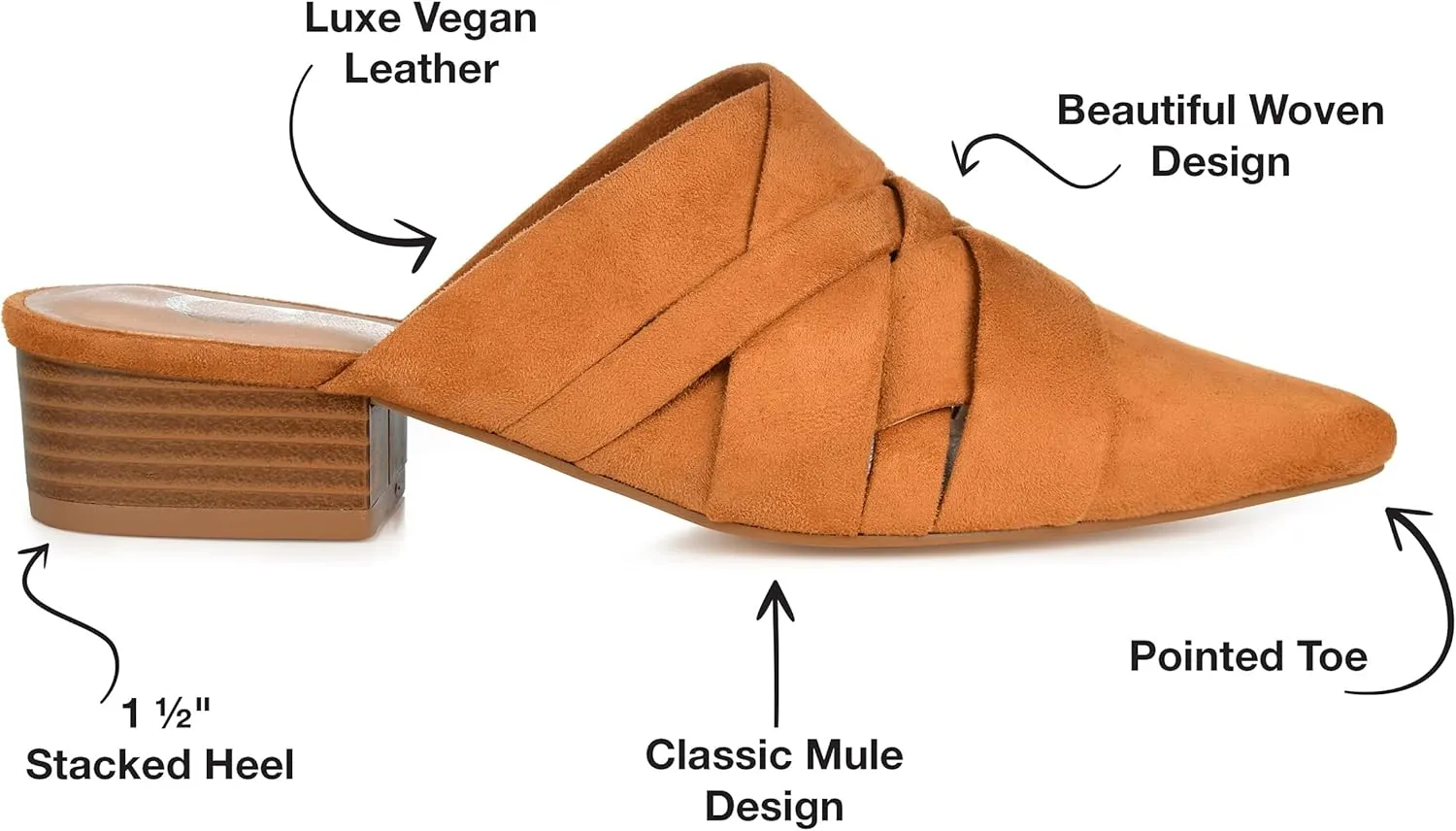 Journee Collection Womens Kalida Pointed Toe Slip On Mule Sandals