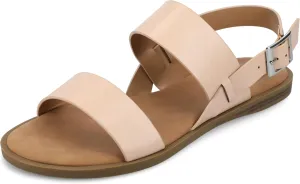 Journee Collection Women's Lavine Multi Strap Flat Sandals, Blush, 8.5