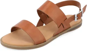 Journee Collection Women's Lavine Multi Strap Flat Sandals
