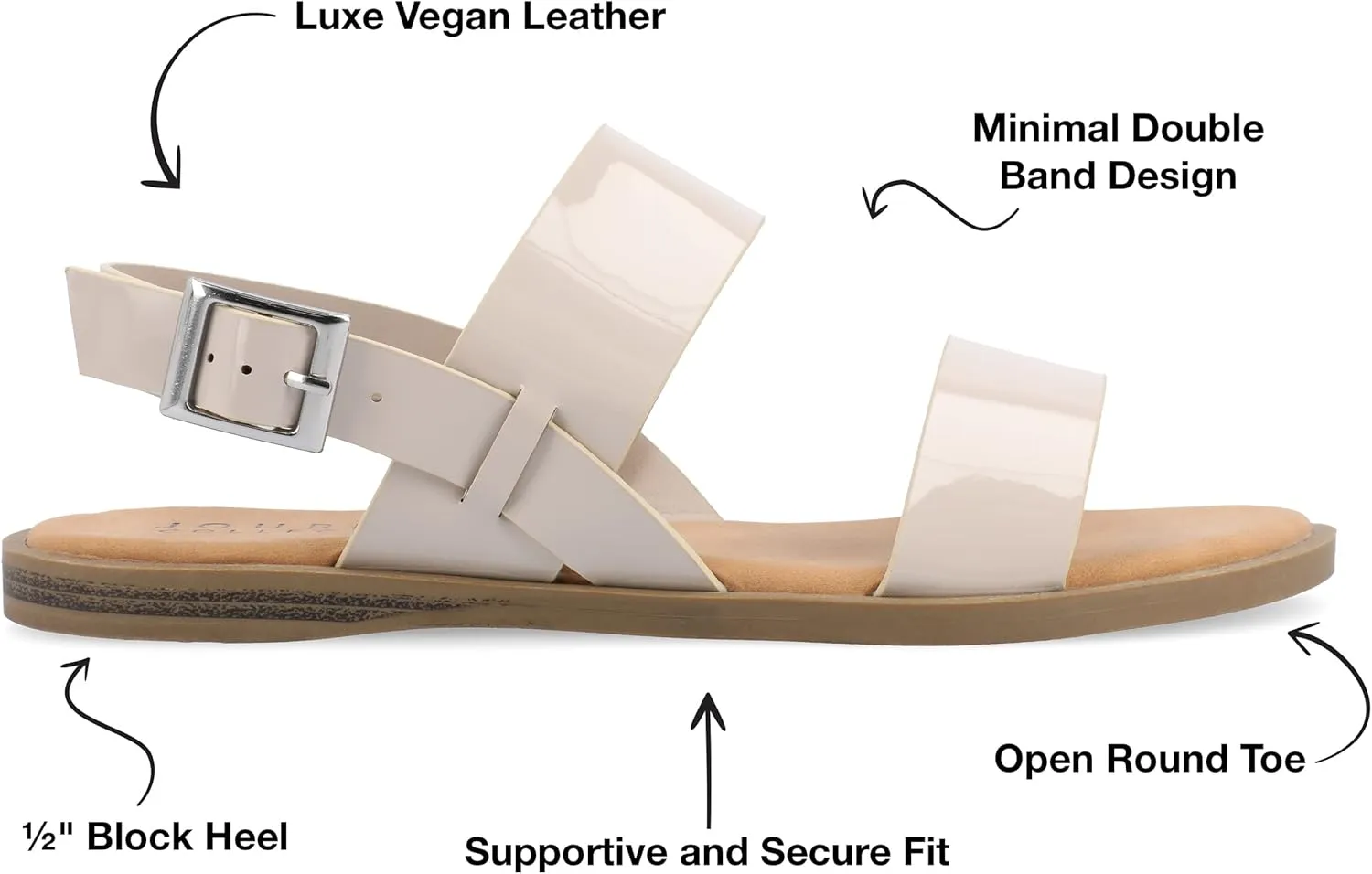 Journee Collection Women's Lavine Multi Strap Flat Sandals