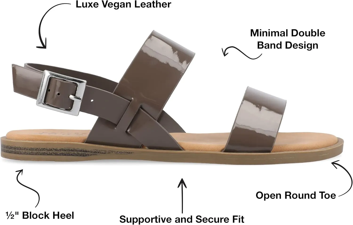 Journee Collection Women's Lavine Multi Strap Flat Sandals