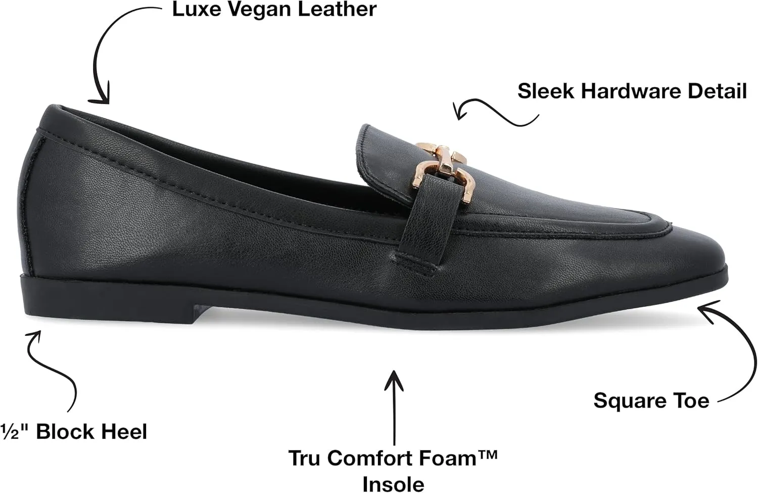 Journee Collection Womens Mizza Faux Leather Slip On Loafers