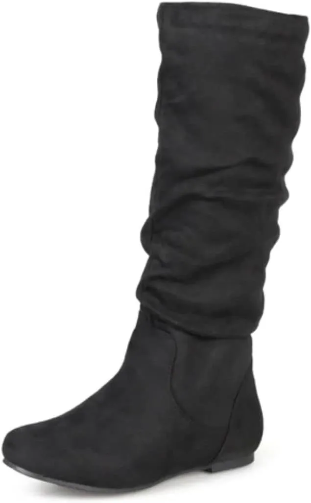Journee Collection Women's Rebecca-02 Wide Calf Round Toe Riding Boots - Black, 8