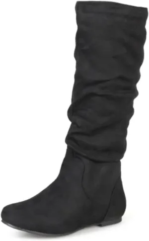 Journee Collection Women's Rebecca-02 Wide Calf Round Toe Riding Boots - Black, 8