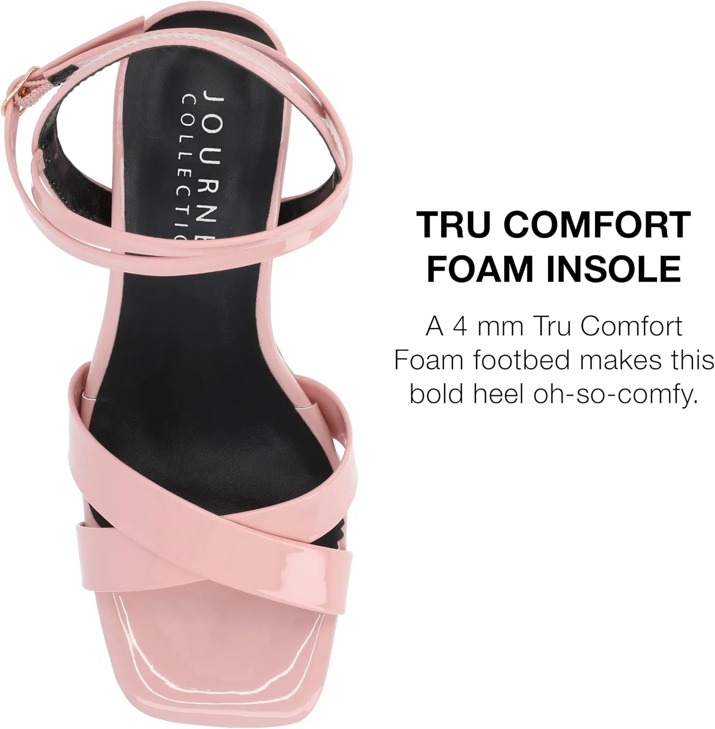 Journee Collection Womens Zorana Patent Strappy Slingback Sandals