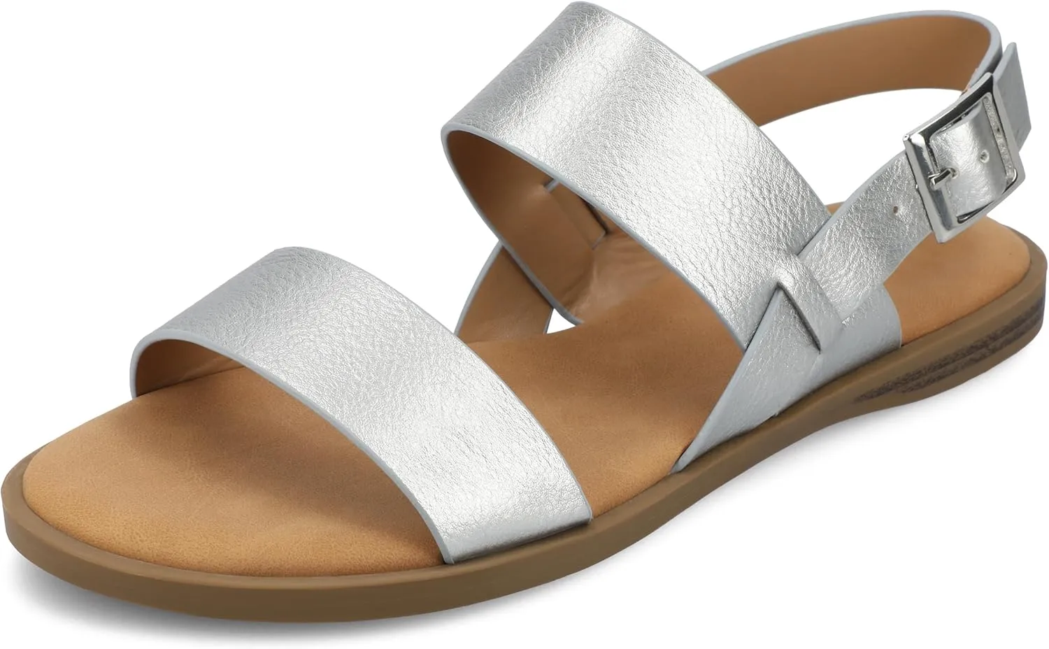Journee Womens and Lavine Multi Strap Flat Sandals