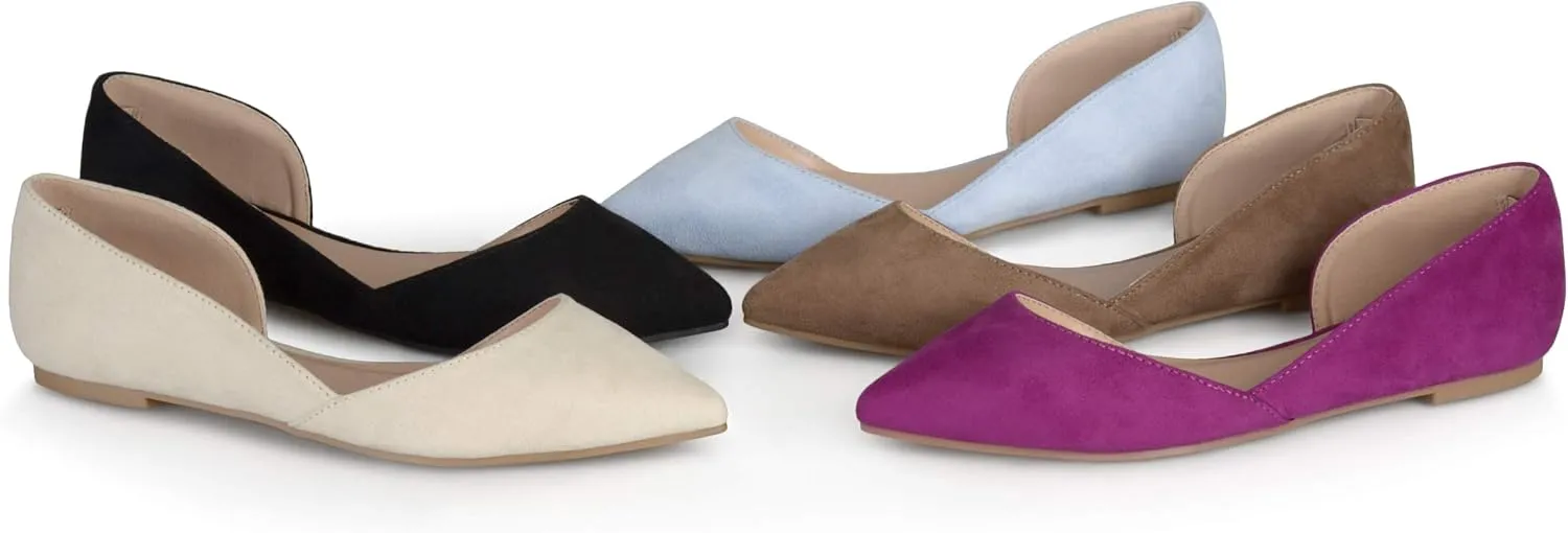 Journee Womens Ester Slip On Pointed Toe D'Orsay Flats