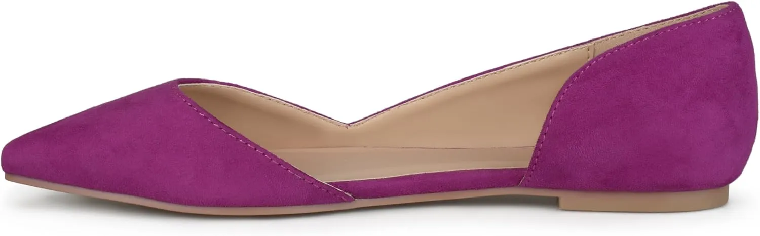 Journee Womens Ester Slip On Pointed Toe D'Orsay Flats