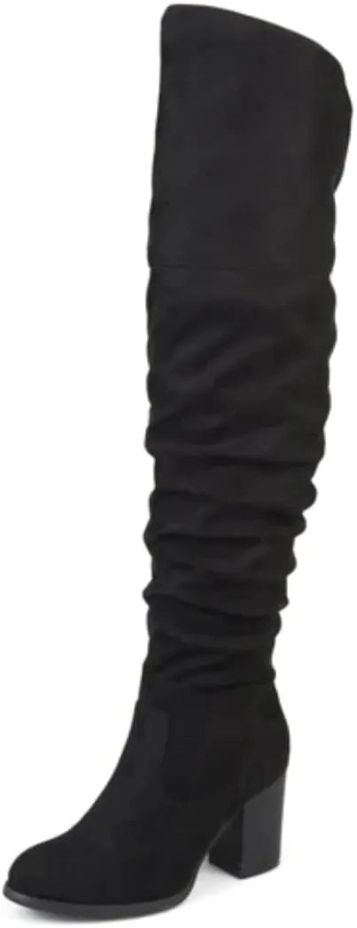 Journee Women's Extra Wide Calf Kaison Boots Black, 12 Wide