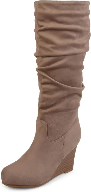 Journee Womens Haze Wide Calf Wedge Knee High Boots