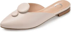 Journee Women's Mallorie Mule Flats Nude, 8
