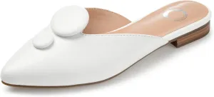 Journee Women's Mallorie Mule Flats White, 12