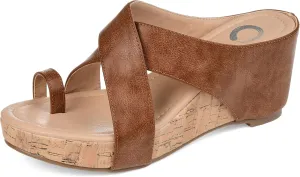 Journee Womens Rayna Tru Comfort Foam Wedge Heel Slip On Sandals