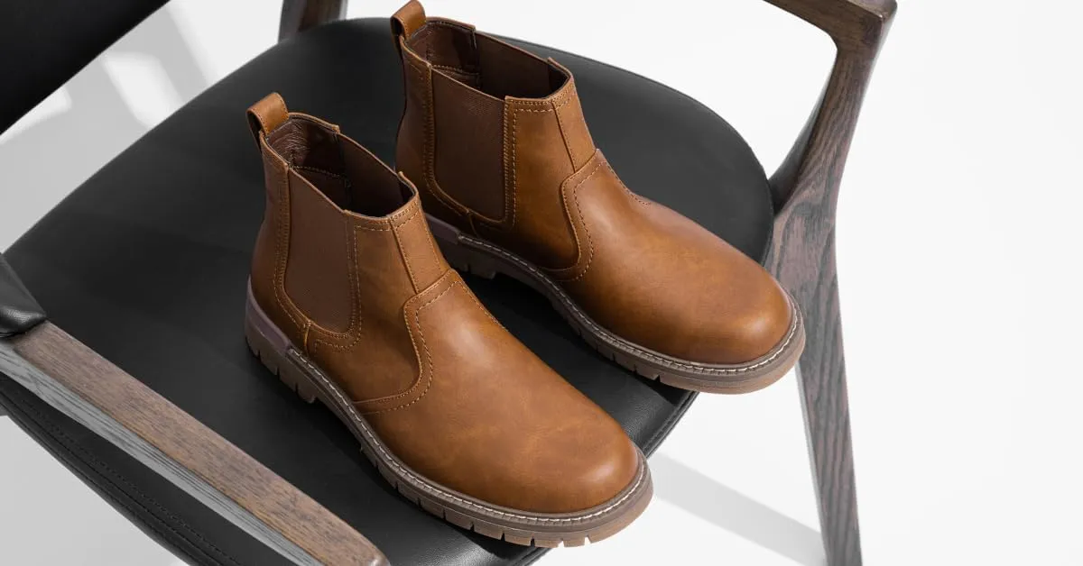 Jousen Chelsea Boots Men Lightweight Mens Boots Classic Slip On Boots Casual Boots for Men