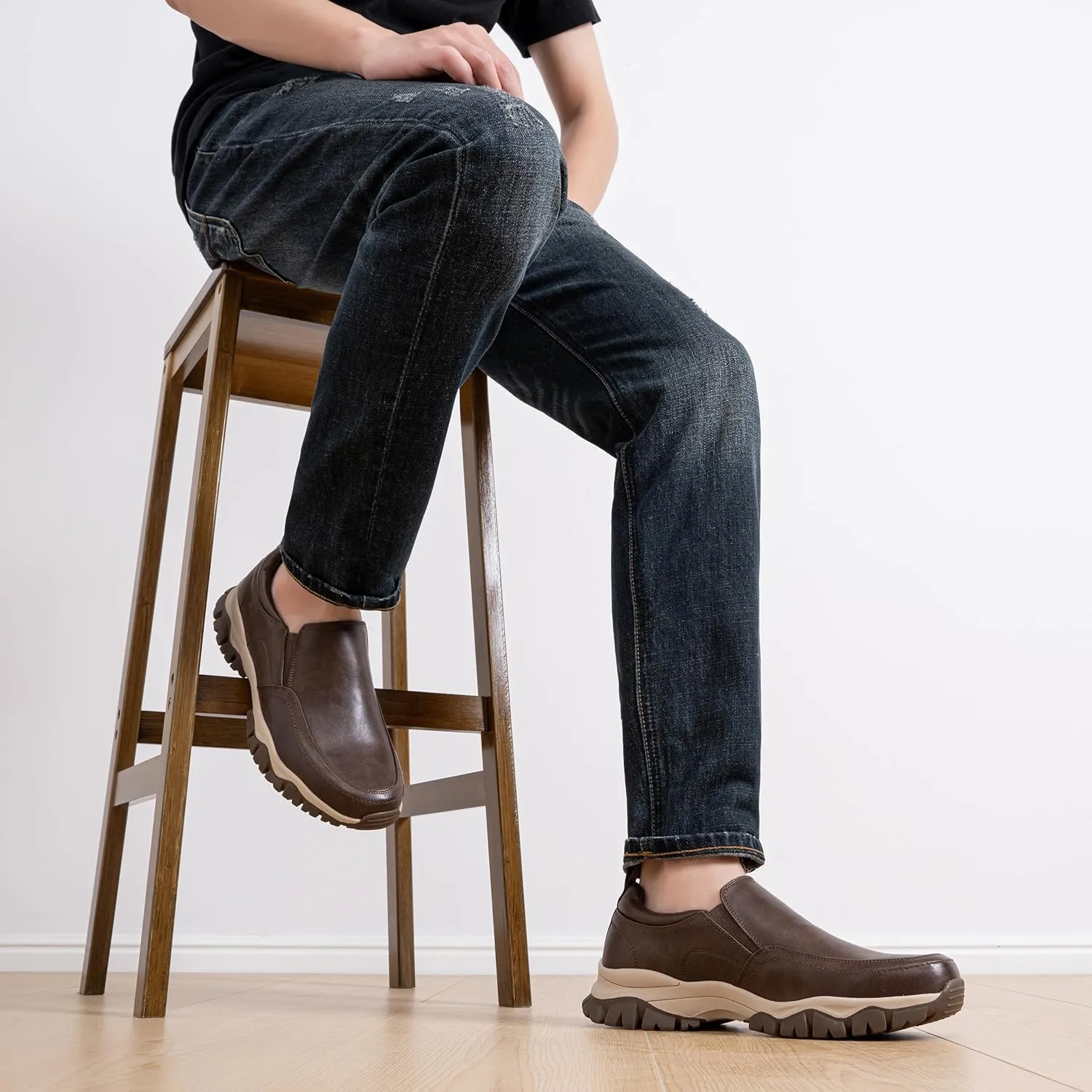 Jousen Loafers for Men Arch Support Comfortable Mens Slip On Shoes
