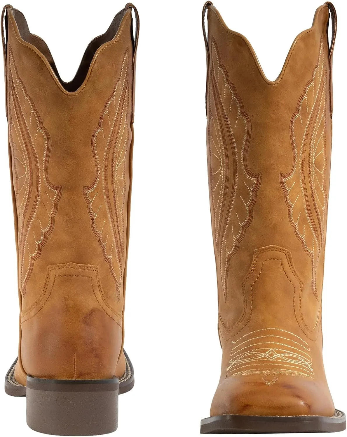 J's.o.l.e Square Toe Cowboy Boots for Women Wide Calf Cowgirl Boots Mid Calf