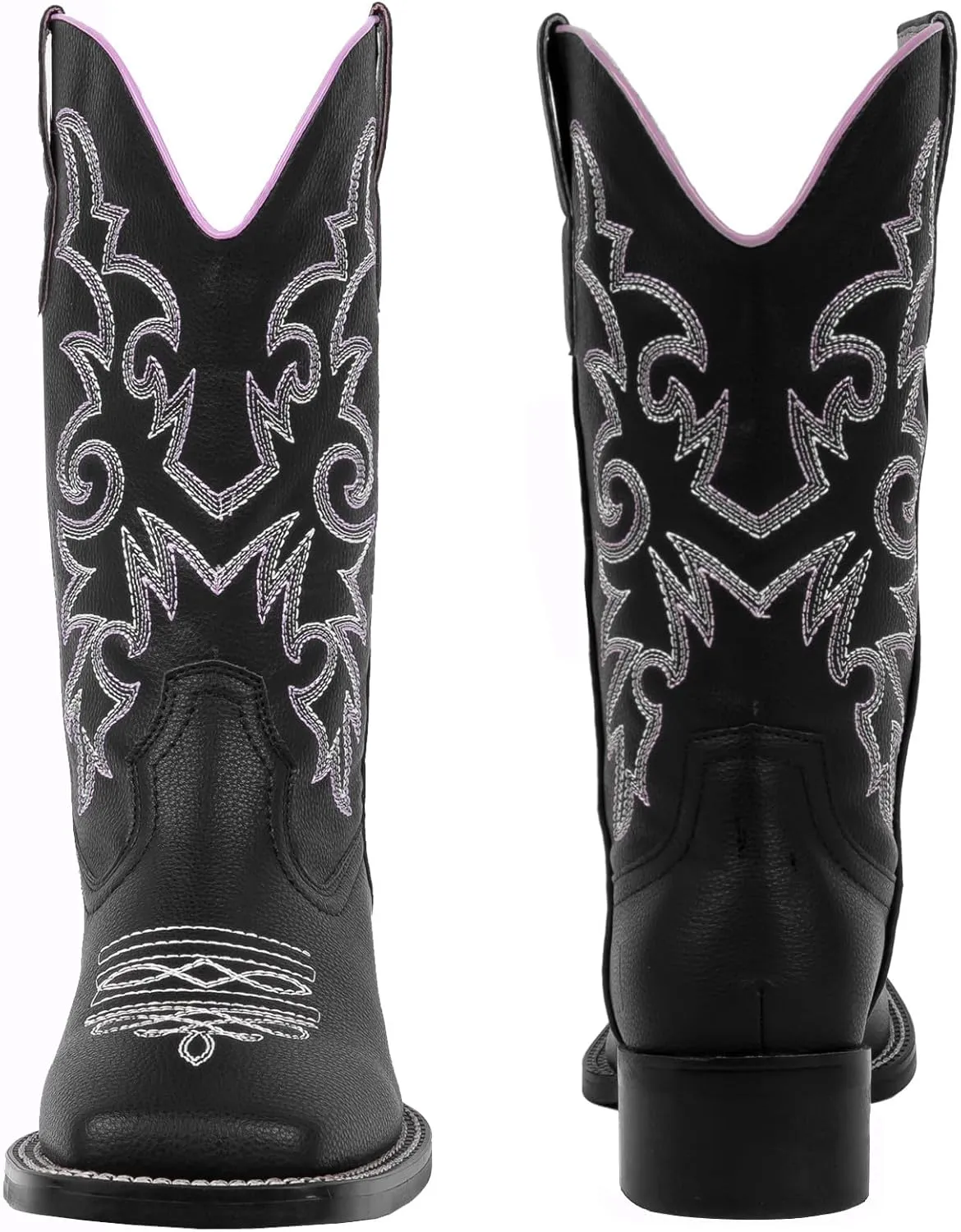 J's.o.l.e Western Wide Calf Cowboy Boots Women Wide Width Square Toe Cowgirl Boots Embroidered Riding Black Brown Boot