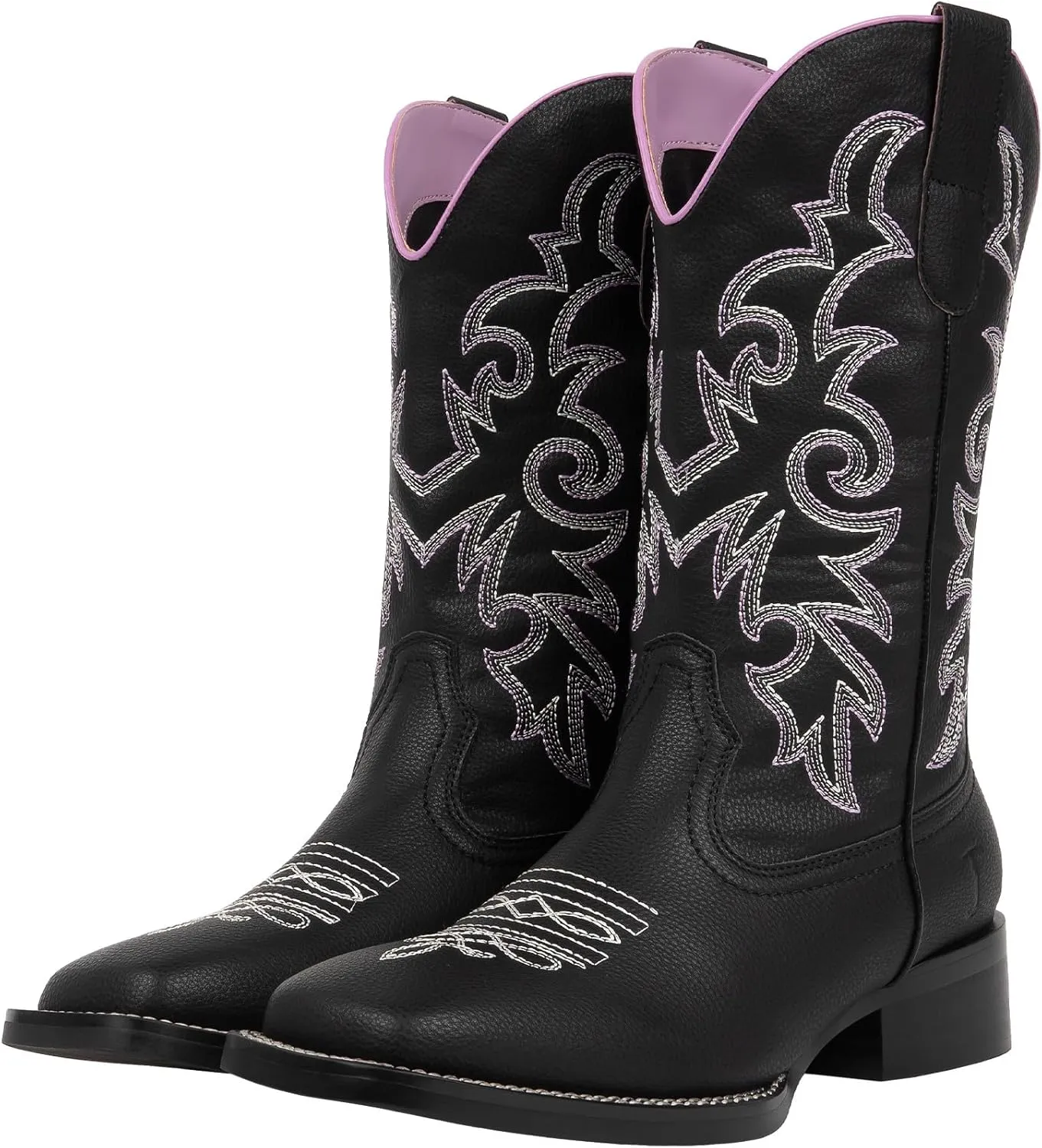 J's.o.l.e Western Wide Calf Cowboy Boots Women Wide Width Square Toe Cowgirl Boots Embroidered Riding Black Brown Boot