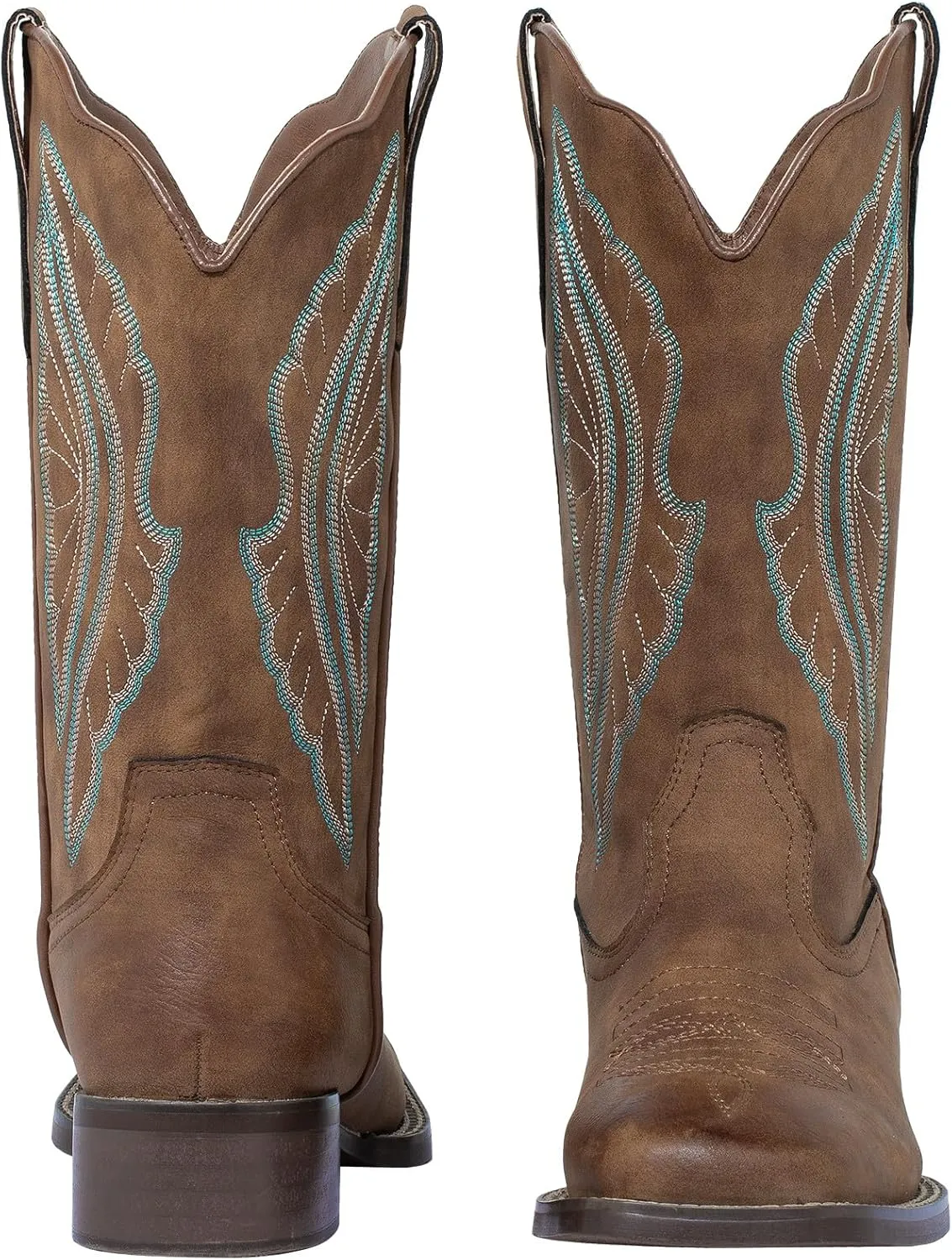 J's.o.l.e Women's Cowboy Boots Square Toe Wide Calf Cowgirl Boots Western Work Boots Embroidered