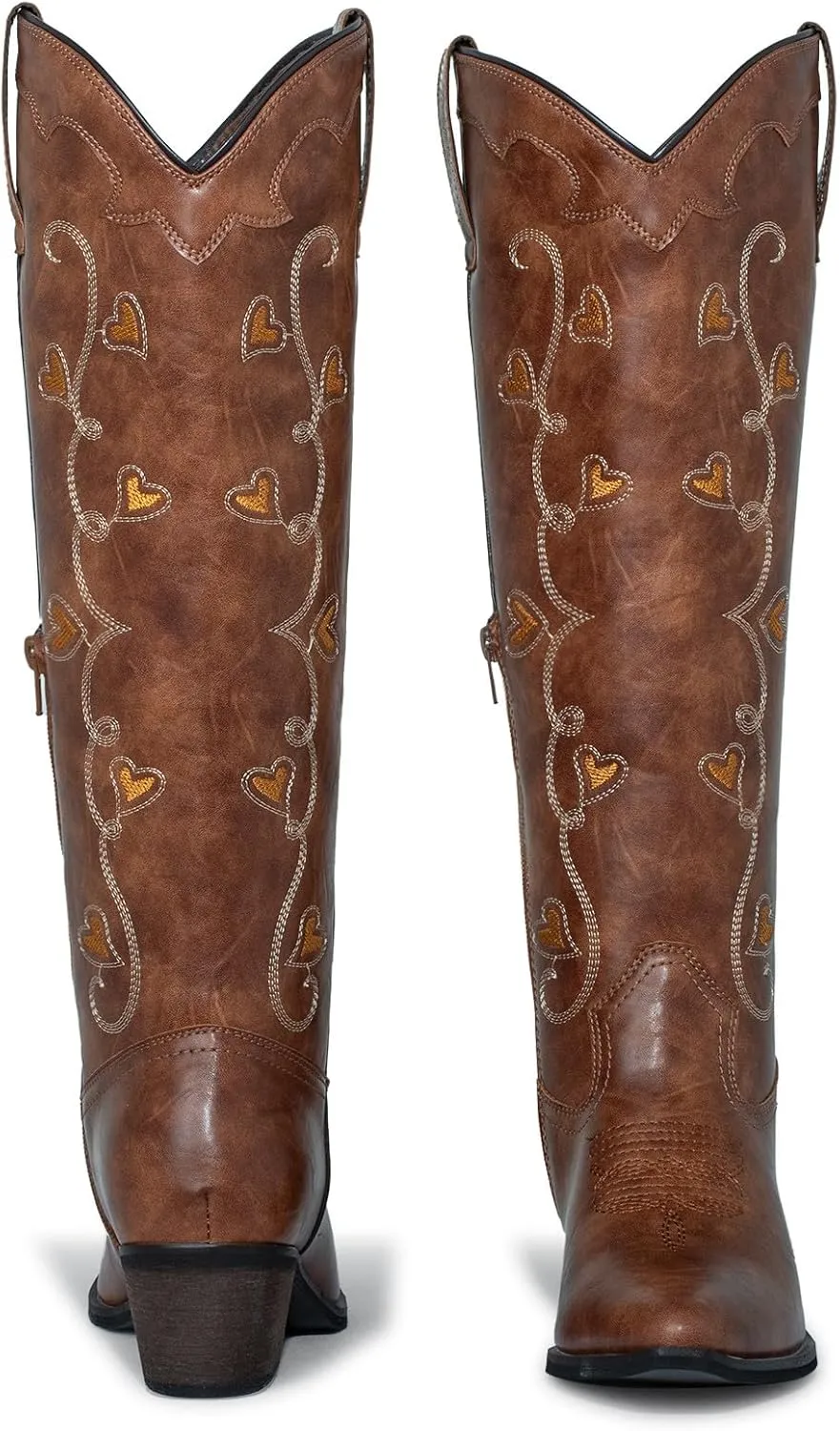 J's.o.l.e Women's Knee High Cowboy Boots Wide Calf Snip Toe Fashion Western Cowgirl Boots
