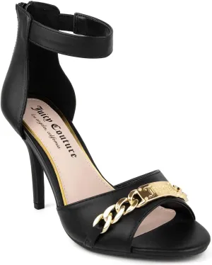 Juicy Couture Women's High Heel Open Toe Pumps with Chic Ankle Strap - Elegant Dress Shoes