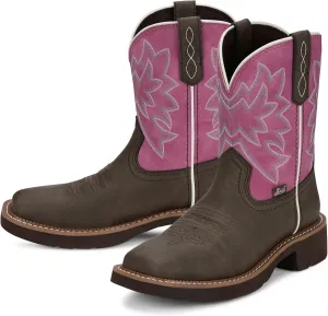 Justin Sunny 8” Cowboy Boots for Women - Gypsy Collection - Leather Women’s Cowgirl Boots with Comfort Cushion Footbed and Non Slip Rubber Outsole