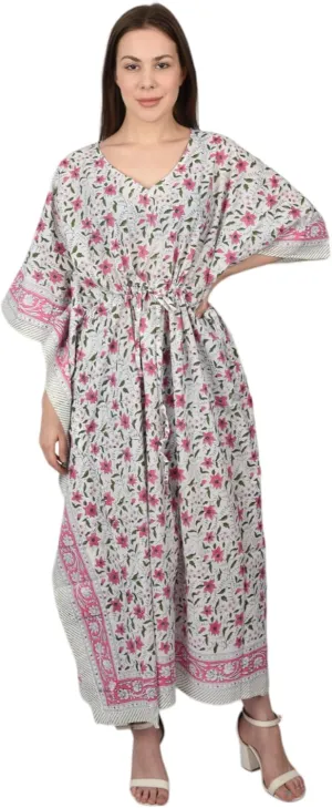 Kaftan Dresses for Women Ethnic Floral Prints Free Size Kaftans for Women