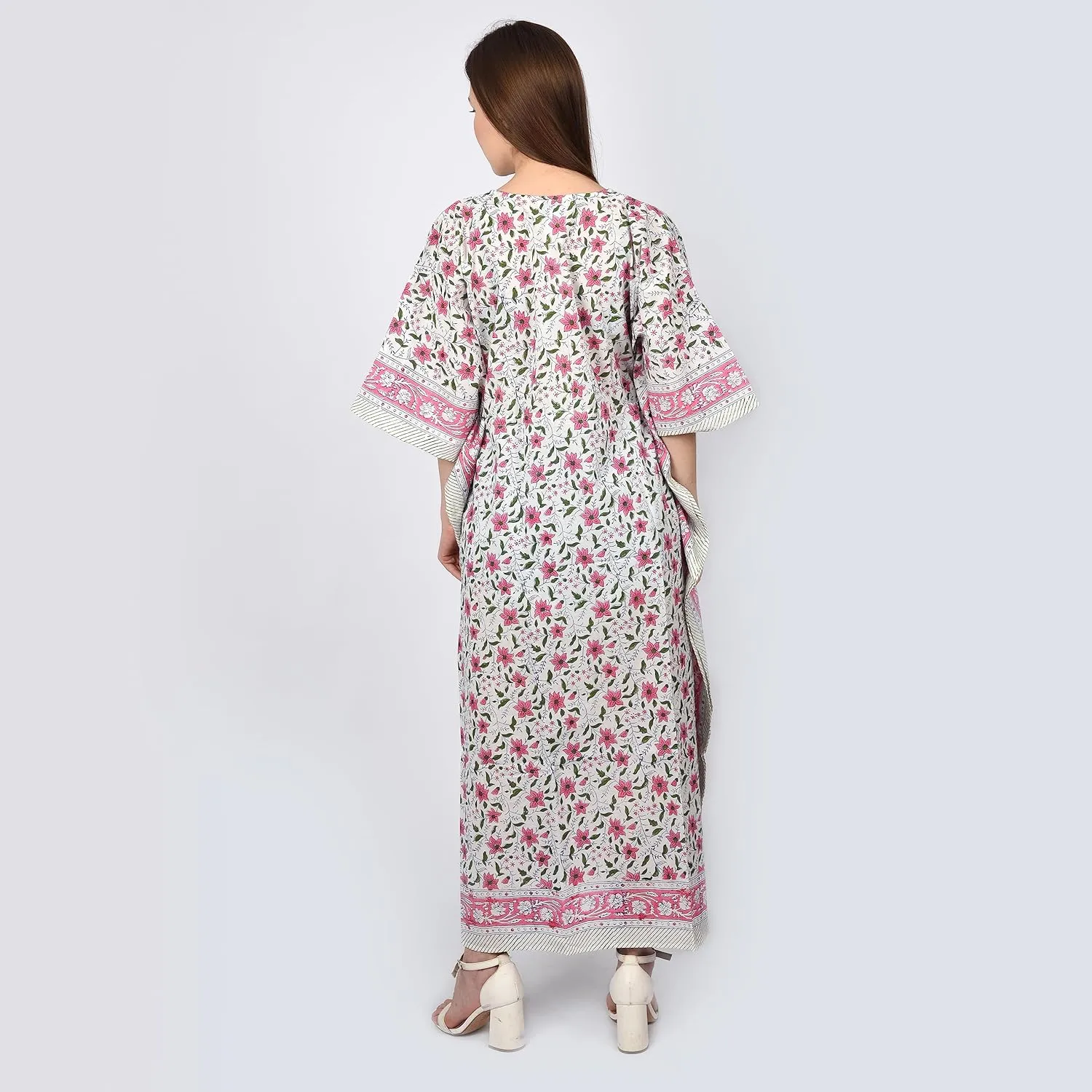 Kaftan Dresses for Women Ethnic Floral Prints Free Size Kaftans for Women
