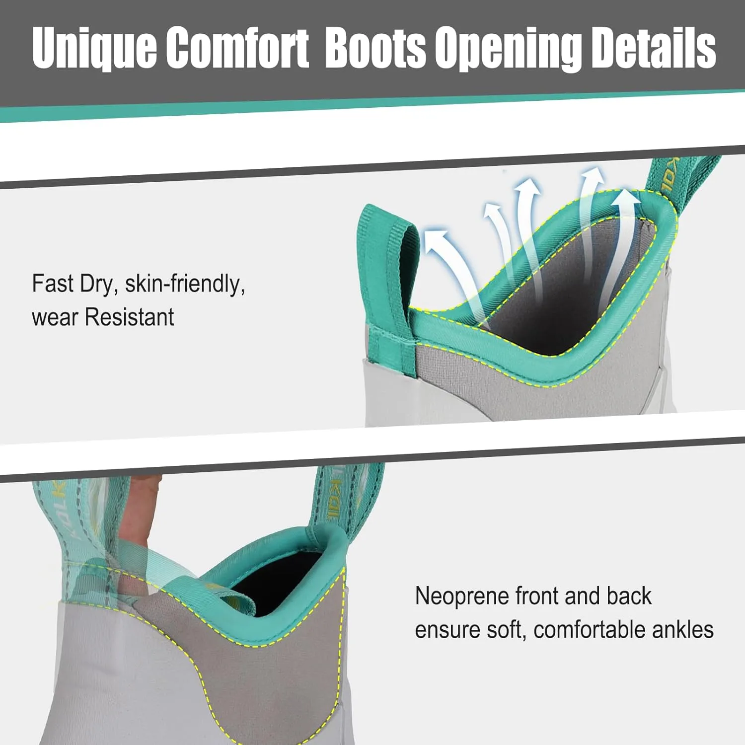 Kalkal Women's Deck Boots, Waterproof Ankle Rain Boots Fishing Boots with High Traction, Women's Rubber Boots For Gardening Fishing Boating Camping