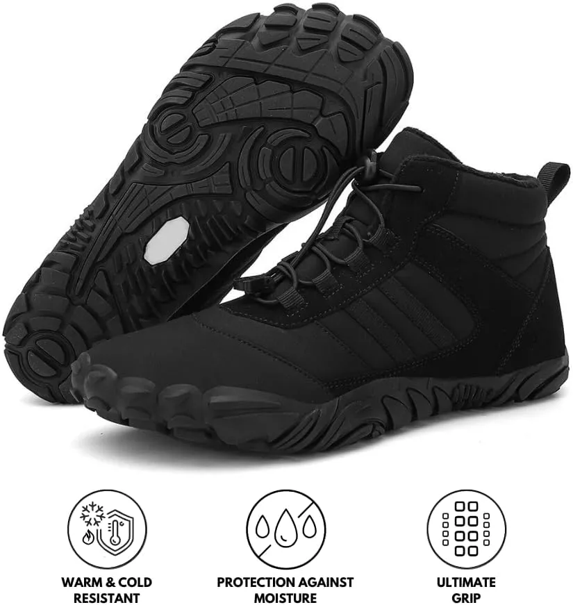 kasdava Pro Winter Cold Comfort Barefoot Boots Non-Slip Water Resistant Shoes Zero Drop Sole, Wide Toe Box, Hiking Running Boot Unisex