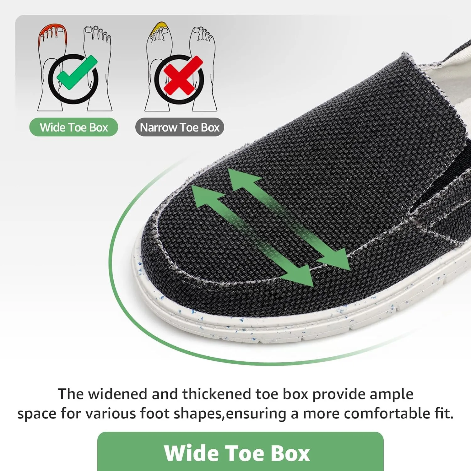 Kelway Mens Slip On Shoes with 2 Pairs of Insoles, Arch Support Loafers Orthopedic Casual Boat Shoes/Recycled Outsole/Non-Slip/Breathable/Wide Toe Box