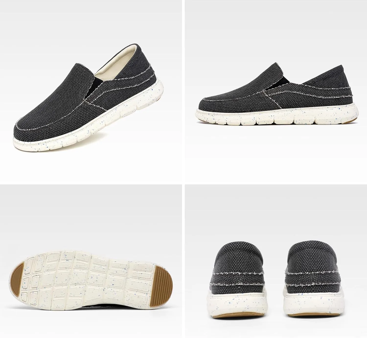 Kelway Mens Slip On Shoes with 2 Pairs of Insoles, Arch Support Loafers Orthopedic Casual Boat Shoes/Recycled Outsole/Non-Slip/Breathable/Wide Toe Box