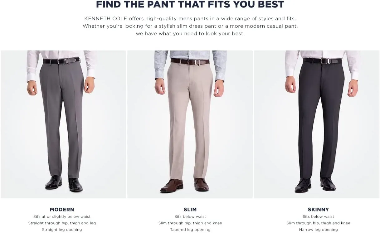 Kenneth Cole REACTION Men's Modern Fit Stretch Dress Pant
