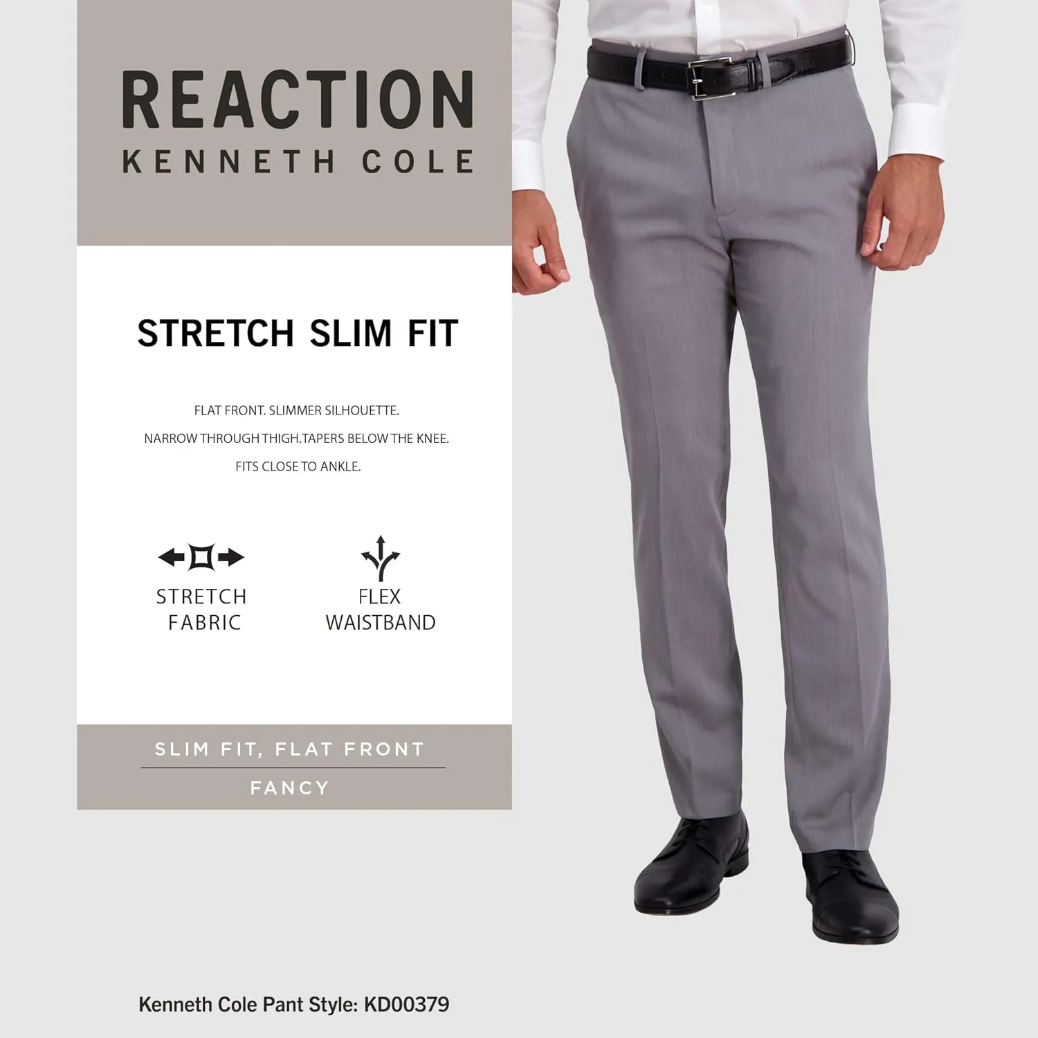 Kenneth Cole REACTION Men's Slim Fit Heather Dress Pant